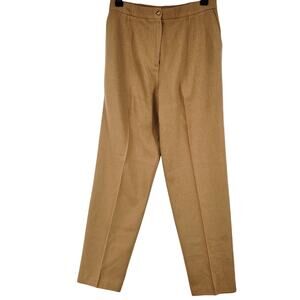 Vintage Worthington Tan Brown Wool High Waist Tapered Pant Women's 14T Tall 3718